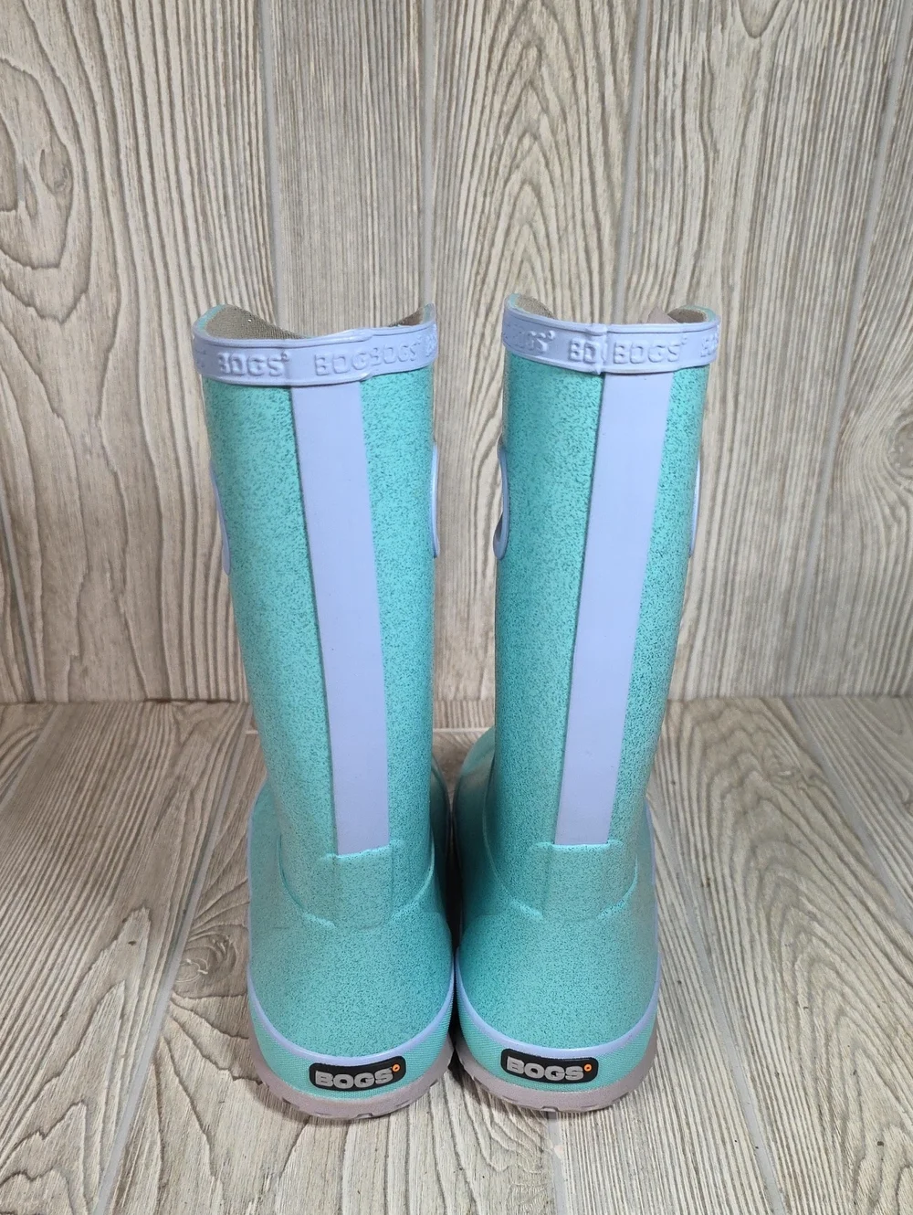 Bogs Rainboot Glitter Waterproof Blue Rain Boots Youth Size 6 NEW